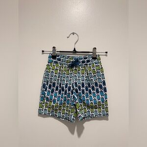 Hatley Sea Turtles Swim Trunks Boys Size 2 UPF 50+ Blue Green White NWT
